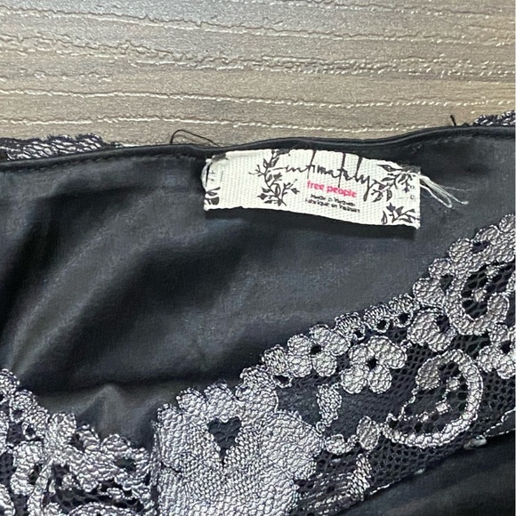 Free People Black Camisole with Silver Lace - Picture 3 of 3